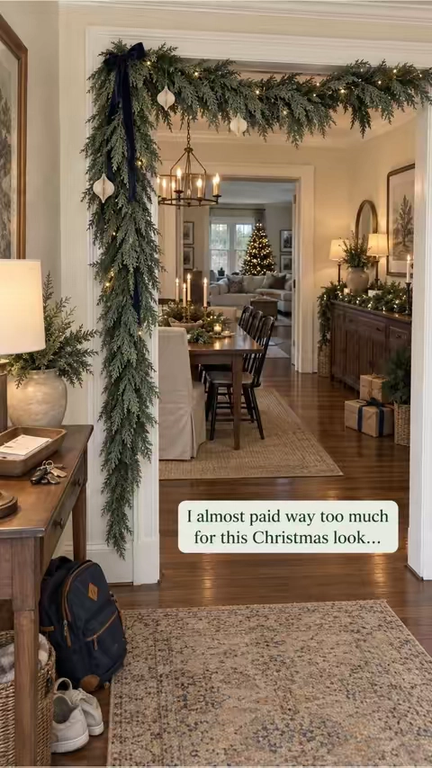 Buying my cedar garland early this year 🎄 #ChristmasDecor #CedarGarland #ChristmasGarland #StaircaseDecor #HolidayDecor   