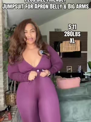 Plus size Friendly Jumpsuit for Apron Belly & Big Arms! Super stretchy & perfect for fall season! #fashiontrends 
