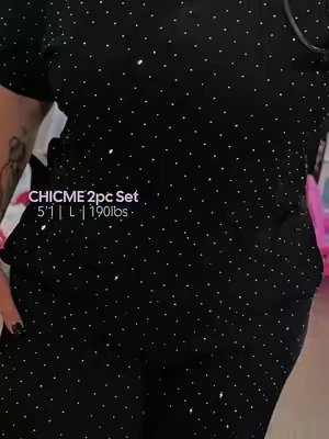 I need it in every color!! ✨ @ChicMe_official @chicme.us  #pieceset #chicmefashion #holidayoutfits #rhinestonedress #affordablefashion 