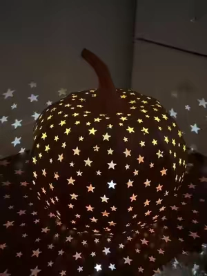 ✨back in stock✨ the Marth Stewart stargazing pumpkin was a huge hit last year and it’s restocked in this orange color! #falldecor #pumpkins #falldecorations 