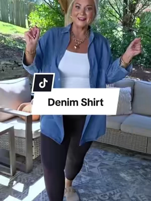 Soft,Lightweight and perfect for those legging days🤎🍂@Yimoon #denimshirt #falloutfits #leggingsoutfit #tiktokshopstockup #CapCut 