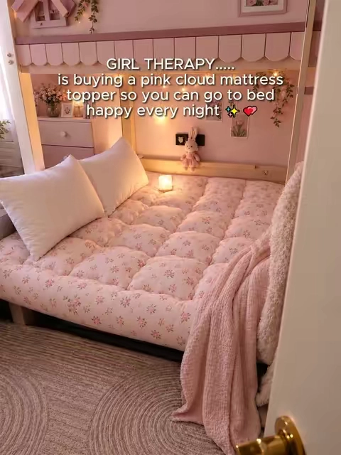 8 GIRL THERAPY is buying a pink cloud mattresstopper so you can go to bedhappy every night#BedloreFallRefreshMustHaves #tiktokshopstockup #BedloreGiftideas #BedloreHomeLifeimprovement #Sohochic