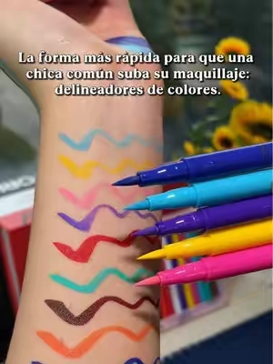 12 tonos de delineadores de colores — looks para fiesta y para todos los días 🤩🤩#eyemakeup #makeuptutorial #BeautyTok#kbeauty #fyp 