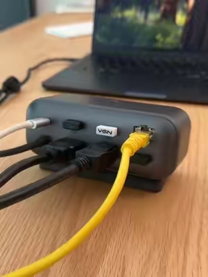 😮This Anker's latest 10-in-1 hub not only recognizes my devices, but connects my entire desk setup to my laptop with just one cable. #Anker #Hub #USBHub #desksetup #LaptopAccessories 