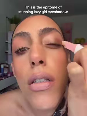 Two shades in one swipe for quick, effortless eyeshadow #eyeshadowstick #easyeyeshadow #eyeshadowtutorial #eyeshadowlook #tiktokshopcreatorpicks 