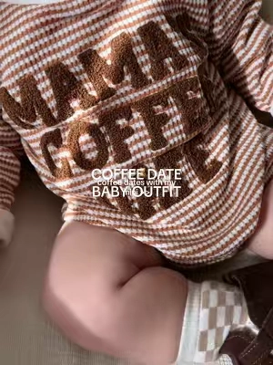 i can’t get over how cute he looks!! ☕️🧸 #babyoutfit #coffeedate #myminime #babyonesie #momfinds 