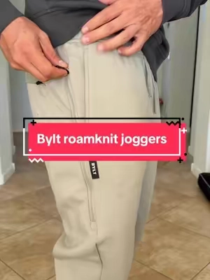 Bylt roamknit joggers have a great fit and soft feel. They have tapered cuffs and a zip pocket to hold essentials #bylt #tiktokshopstockup #joggers #mensfashion #sweatpants 