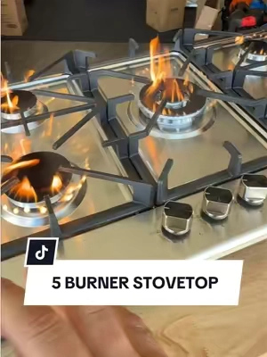 This VEVOR gas cooktop gives you multiple size options, five burners on the larger models, and the flexibility to run on propane or natural gas. 🔥 #outdoorkitchen #gascooktop #kitchenupgrade #diyproject 