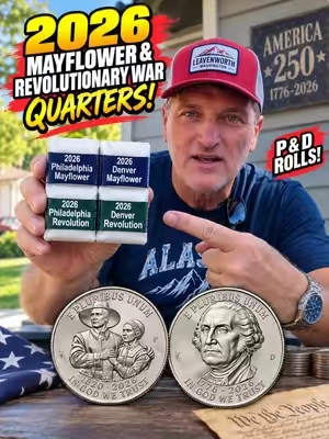 Most people are going to SPEND these without realizing what they are! 🇺🇸 These 2026 Mayflower & Revolutionary War quarters commemorate America’s 250th anniversary, and this set includes uncirculated rolls from BOTH Philadelphia and Denver. I’m keeping mine sealed. If you’re a collector—or just want something from America’s 250th—check these out while they’re available. #CoinCollecting #America250 #2026Quarters #tiktokshopstockup #falldealsforyou @QVC, Inc 