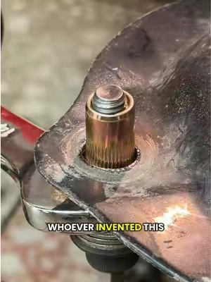 Locks down like a metal sandwich! It grips the sheet metal from both sides, giving you permanent threads that are rock-solid and factory-grade. #DIYTools #RivetNuts #DIYMechanic #Metalworking #GarageTools