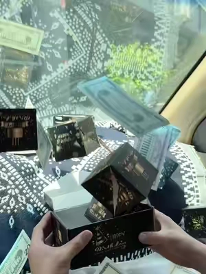 Birthday Surprise Explosion Box. #birthday #birthdaygift #surprise #TikTokMadeMeBuyIt #money 