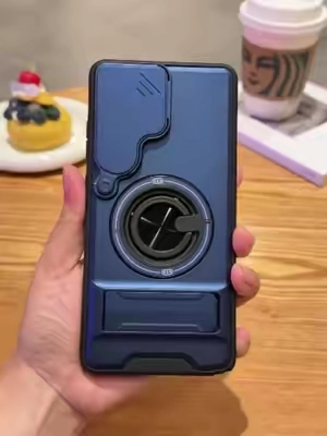 Shockproof Magnetic Case with Slide Camera Lens Protector For Samsung GalaxyS26/S25/ S24S23S22S21UltraPlusRotatin gRingHolder.#samsunggalaxyp honecase#CaseMagneticoGalaxyProteccionComple