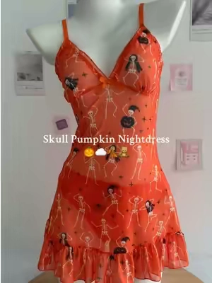 Cute, spooky, and ready for Halloween nights #WomensPajamas #WomensSleepwear #SpookySeason #HalloweenSleepwear #TiktokMadeMeBuylt 