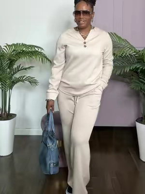 @WIHOLL FASHION Wiholl Fashion Two Piece Lounge Sets for Women Fall Travel Airport Vacation Outfits | Long Sleeve Wide Leg Pants #falloutfits #TikTokShopStockUp #sohochic #loungeset 