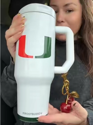 🤍🤍Miami got the coolest whiteout tumbler!! @Frost Buddy 💚🧡🏈  #miamihurricanes #miamifootball 