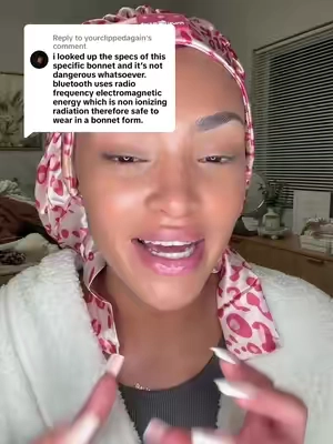 Replying to @yourclippedagain someone FINALLY - actually looked up the specs instead of just hearing the word ‘radiation’ and running with it 👏🏽 #bluetoothbonnet #bluetoothheadphones #sleepbonnet #techtok #tiktokmademebuyit 