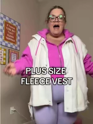 This fleece vest comes in plus size up to size 5X! If you're looking for a cute oversize vest for winter, this one will actually work because of the larger sizes! It's a thinner fleece, which is perfect if you get naturally hot or like to wear layers. ##tiktokshopstockup##plussize##PlusSizeClothing##vest