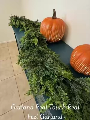 Beautiful Christmas Garland 🎄- high quality real touch feel Garland that you get 2 6ft strands of!  #garland #christmasdecor #holidaydecor #mantledecor #tiktokshopcreatorpicks 