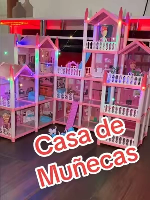 🚨🤯➡️ OFERTA RELÁMPAGO MAMIS SÚPER PRECIO‼️👌 Casita de muñecas estilo princesa de 16 habitaciones, en color rosa, para niñas y niños de 3 años en adelante. Incluye muebles, accesorios, luces de colores y 3 muñequitas. Es un juguete para juego de roles, libre de PVC y requiere ensamblaje. Medidas aproximadas: 25 × 18 × 29 pulgadas. @Eagle Stone Shop #tiktokshopstockup #sohochic #TikTokshopbacktoschool #blackfriday #dollhouse 