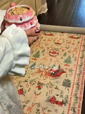 If Christmas in the ’90s was a rug… 🎄🥹 @FCS Carpet #christmasrug #christmas #christmasdecor #nostalgicchristmas #christmasnostalgia 