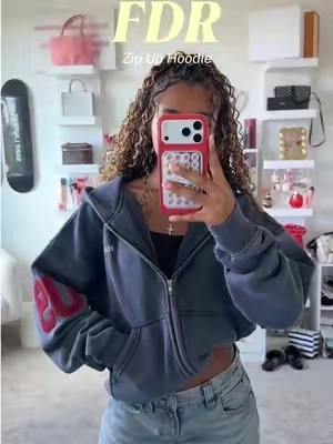 I love this washed embroidery zip up hoodie! #outfitinspo #falldealsforyou #zipuphoodie #fdr #tiktokshopstockup 
