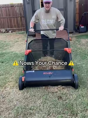 The Vevor lawnsweeper makes yard work so much easier… #lawnsweeper #yardwork #lawncare #fall #tiktokshopstockup 