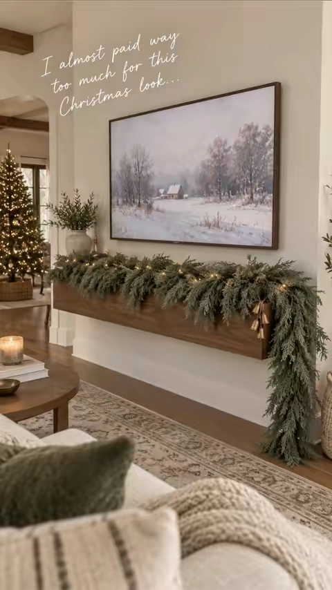 Buying my cedar garland early this year 🎄 #ChristmasDecor #CedarGarland #ChristmasGarland #StaircaseDecor #HolidayDecor 