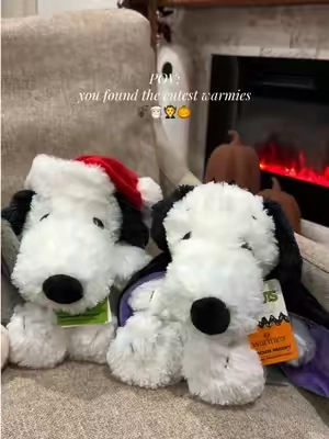 How cute are these?!!🥹 the perfect gift for snoopy lovers✨ #snoopy #snoopychristmas #snoopyhalloween #warmies #fyp 
