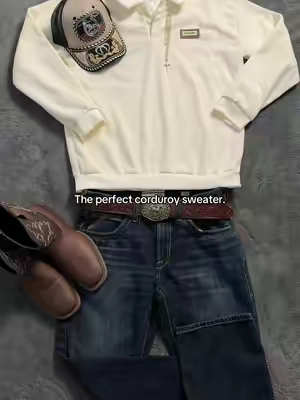 This polo sweater is actually so nice!! 🤠🍂 #polosweater #sweater #westernfashion #falloutfits #giftsforhim