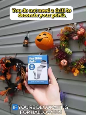 Halloween is coming! Stop drilling holes in your vinyl siding to hang decor! Grab these no-drill, durable stainless steel hooks.   #vinylsiding #tiktokshopstockup #halloweenfinds #christmasfinds #falldecoraeting 