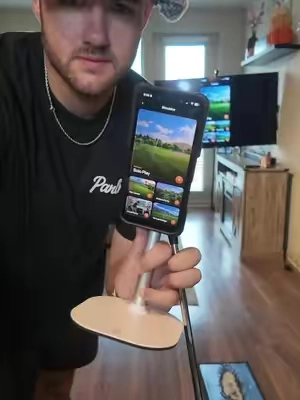 The best way to golf at home!  #tiktokshopcreatorpicks #tiktokshopstockup #golf #golfsimulator #golfer @Benchmark Golf 
