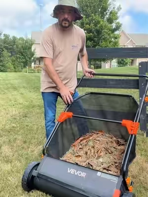Vevor yard sweeper saves tons of time. #vevor #yard #yardwork #tiktokshopcreatorpicks 