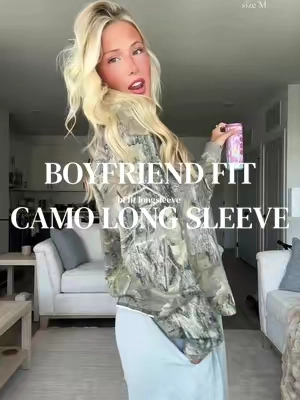 Size M!!!!! 😍 #camolongsleeve #camo #camoshirt #cotton #boyfriendfit 