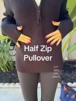 Size up if you want it more oversized 🖤 #halfzip #pulloversweater #thumbholesweater #sweater 