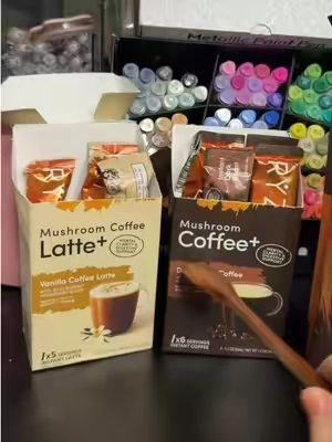 before committing to the big bag check out these NEW ryze mushroom coffee sticks dark roast and latte, clean energy no crash, price is too good right now ☕️ #tiktokshopfinds #mushroomcoffee #ryzecoffee #coffeelover #ryze