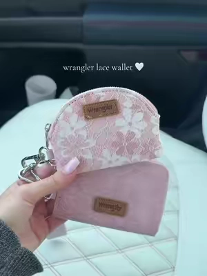 wrangler just released these beautiful lace wallets 🫶 #wrangler #wallet #wranglerwallet #wristlet #westernfashion 