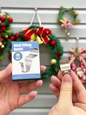 Halloween lovers! Stop drilling into your vinyl siding! Try these durable stainless steel hooks! No tools needed, no damage! #vinylsiding #tiktokshopstockup #halloweenfinds #christmasfinds #tiktokstockup 