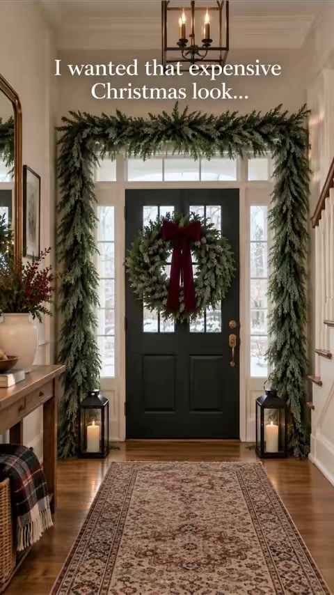 Buying my cedar garland early this year 🎄 #ChristmasDecor #CedarGarland #ChristmasGarland #StaircaseDecor #HolidayDecor   