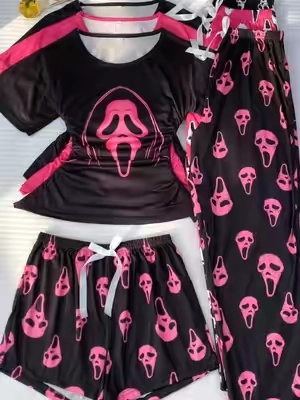 Okay, this Ghost Face pajama set is such a Halloween mood 👻🖤 Three pieces means you can switch up the look while keeping the spooky vibes going. #Halloween#Pajamas #GhostFace #SpookySeason #spotlightfinds 