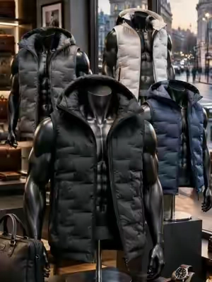 Men’s Fitted Hooded Neck Waistcoat  #menstop #hooded #waistcoat #vest #tanktop 