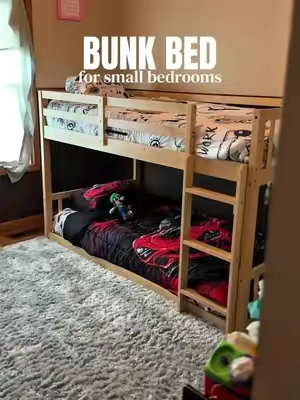This is a bunk bed for small rooms! This is a great beginner bunk bed for siblings sharing a room. This is also a great bunk bed for grandchildren to sleep in the same room. If your kids are room sharing and need a small bunk bed for a small bedroom, check this one out.  #bunkbed #smallbedroom #kidsroom 