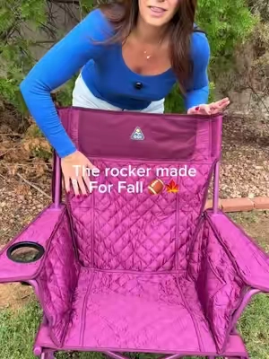 The new GCI quilted kickback rocker is PERFECT for all the cozy fall/winter days!! #gci #gcirockingchair #outdoorrockingchair #ad #soccermom 