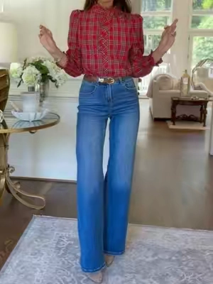 The RL inspired Christmas plaid top of your bougie dreams! And it’s 100% cotton! I’m 5’8 wearing a small. @Imily Bela Apparel #buttondownshirt #christmasshirt #falloutfits #christmasoutfit #plaid 