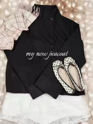 styling my new pea coat, i love it sm 🖤 #peacoat #jacket #fashioninspo #outfitidea #OOTD 