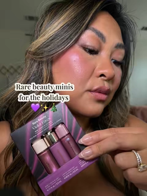 Okay this rare beauty violet set is soooo cute for stocking stuffers!!!!! I can’t believe it’s almost gone 💜😔✨🎄 #rarebeauty #stockingstuffers #tiktokshopfalldealsforyou 