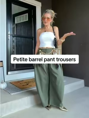 Replying to @jenna kuzawski 5’2” 107# 26.5 ”waist 36.5” hips Sz:S  Petite girls, these barrel-leg trousers are proof that you don’t have to be tall to pull off the oversized trouser trend. You get that relaxed, baggy silhouette with just enough structure to keep the proportions flattering instead of overwhelming a smaller frame.  #petitefashion #Trousers #baggypants #TikTokShopCreatorPicks #TikTokShopStockUp @NovaMode. Thank you for gifting this to try 