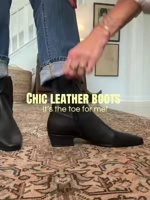 100% leather. The shape of these looks so high end designer! #leatherboots #boots #ankleboots #fallboots #stevemadden 