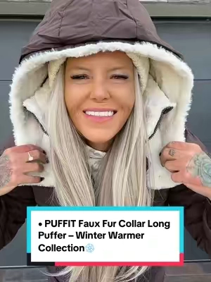 PUFFIT Faux Fur Collar Long Puffer – Winter Warmer Collection❄️ #puffit #pufferjacket #LongPuffer #TikTokShopFallDealsForYou #WinterFashion 