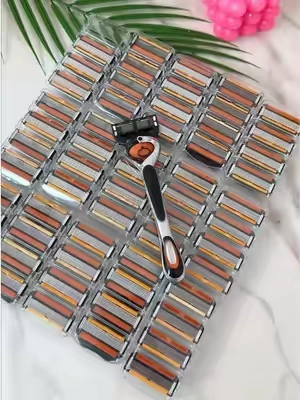 💎 Cuidado masculino fácil: 48 hojas + mango 🪒 #afeitar #barberia #cuchillas #hombres #tiktokfinds 