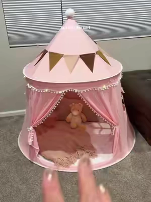 This is the most adorable play tent for kids! I love that it comes in other colors. It’s the perfect backdrop for imaginative play! #kidsplaytent #playtent #kidsgiftideas #giftforkids #playroominspo 